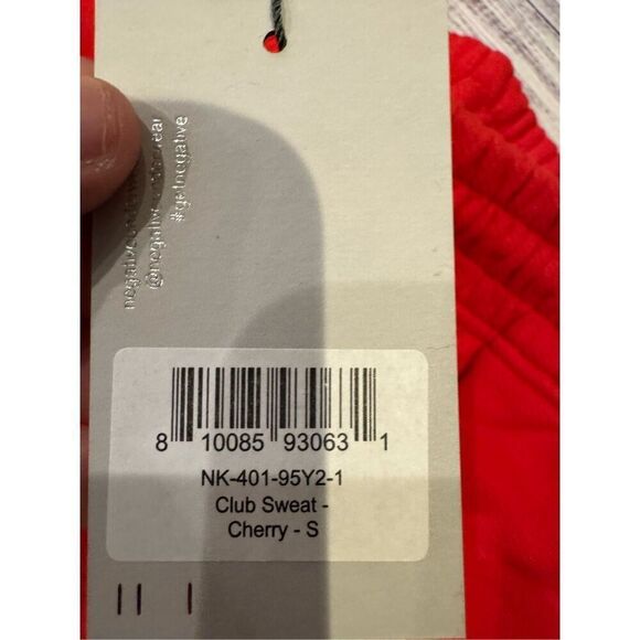 Negative Under wear Club Sweat sweatpants cherry size small nwt - Picture 3 of 8